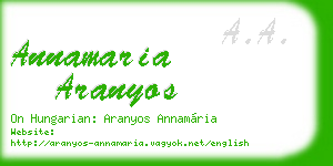 annamaria aranyos business card